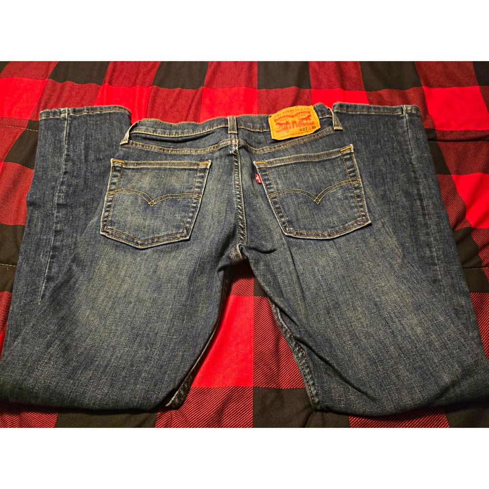 Levi's Blue Medium Wash Denim Skinny Jeans, Men/Teens Slim Fit 5-Pocket Logo